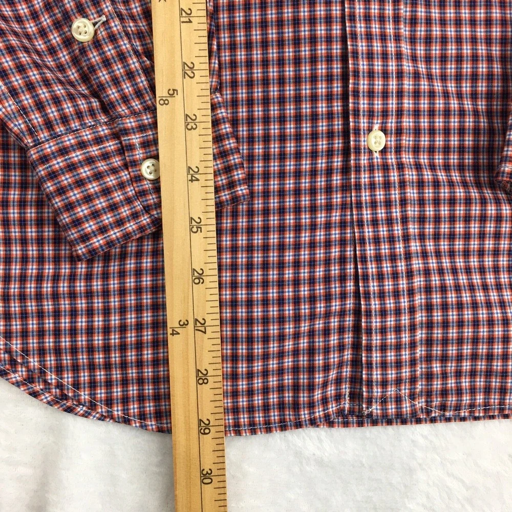 Ralph Lauren‎ Shirt Boys XL (18-20) Burgundy Micro-Plaid Blue Pony